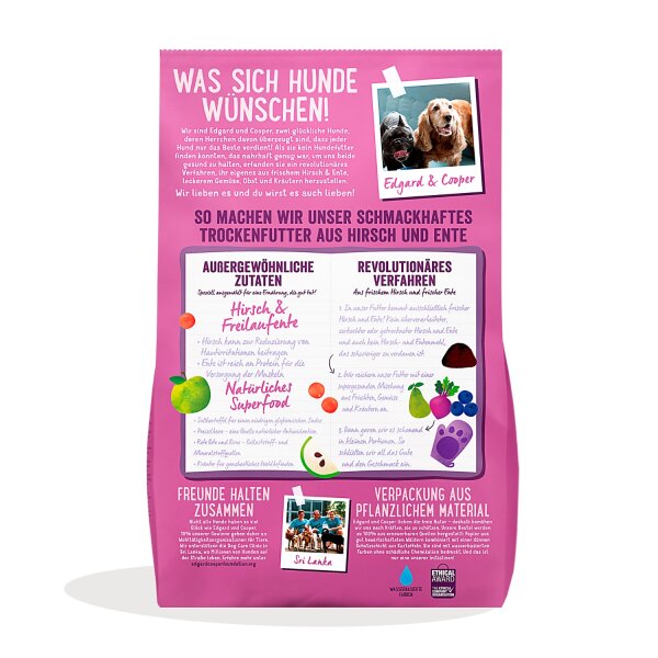 Edgard & Cooper Frischer Hirsch & Freilaufente mit Apfel 700 g