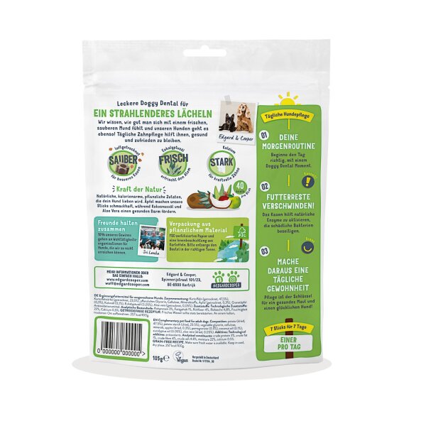 Edgard & Cooper Doggy Dental Sticks Apfel & Eukalyptus small 105 g