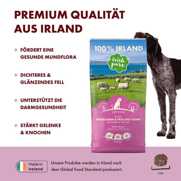 Irish Pure Irisches Weidelamm & Freiland-Huhn mit Gemüse & Kelp-Alge Adult 4 kg