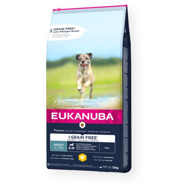 Eukanuba Grain Free Adult S/M Huhn 12 kg