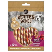 Zeus Better Bones Soft Treats Twists Ente & Cranberry 27 Stk.
