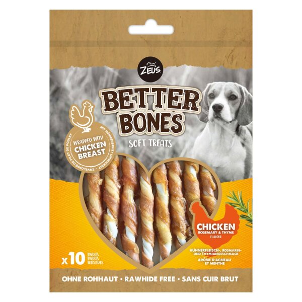 Zeus Better Bones Soft Treats Twists Hühnchen, Rosmarin & Thymian