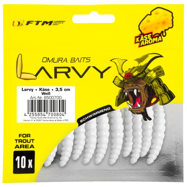 FTM Omura Baits Larvy Käse 3,5 cm Weiß