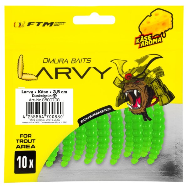 FTM Omura Baits Larvy Käse 3,5 cm Dunkelgrün