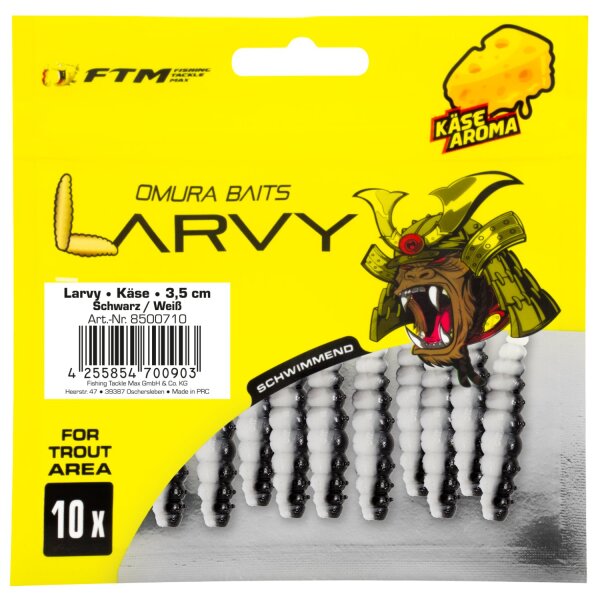 FTM Omura Baits Larvy Käse 3,5 cm Schwarz/Weiß