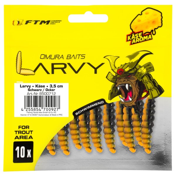 FTM Omura Baits Larvy Käse 3,5 cm Schwarz/Ocker