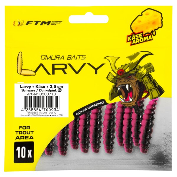 FTM Omura Baits Larvy Käse 3,5 cm Schwarz/Dunkelpink