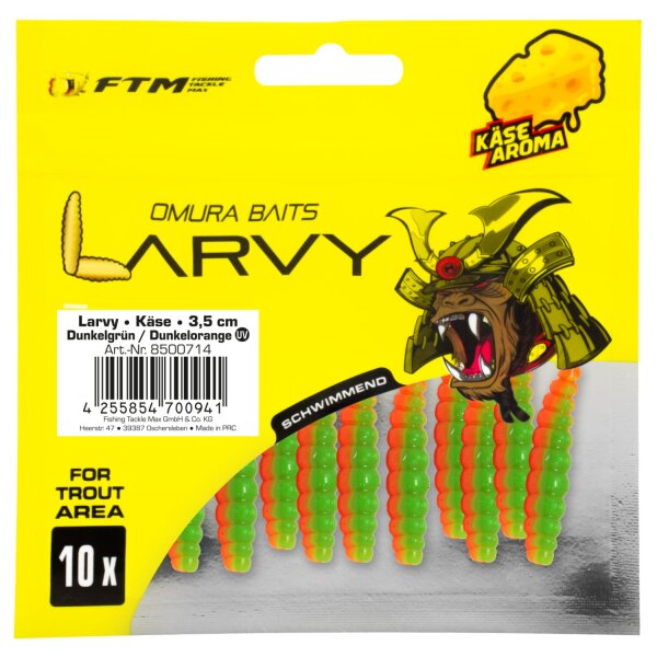 FTM Omura Baits Larvy Käse 3,5 cm Dunkelgrün/Dunkelorange