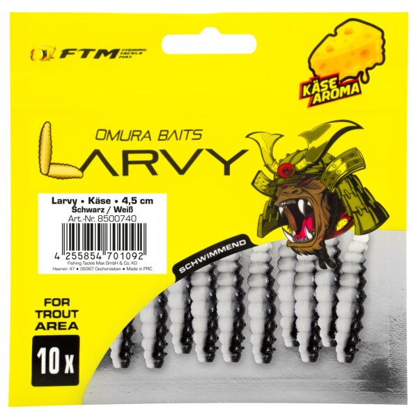 FTM Omura Baits Larvy Käse 4,5 cm Schwarz/Weiß