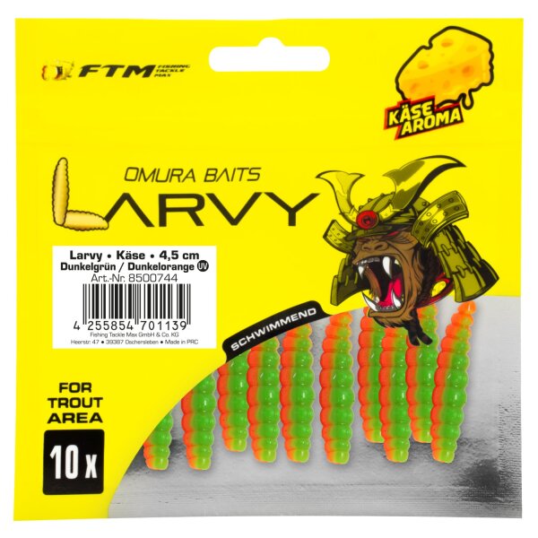 FTM Omura Baits Larvy Käse 4,5 cm Dunkelgrün/Dunkelorange