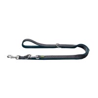 Hunter Verstellbare Führleine Maldon petrol/grau 2,0 cm / 2 m
