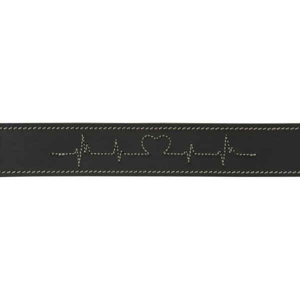 TRIXIE Rustic Fettleder-Halsband „Heartbeat“ schwarz L