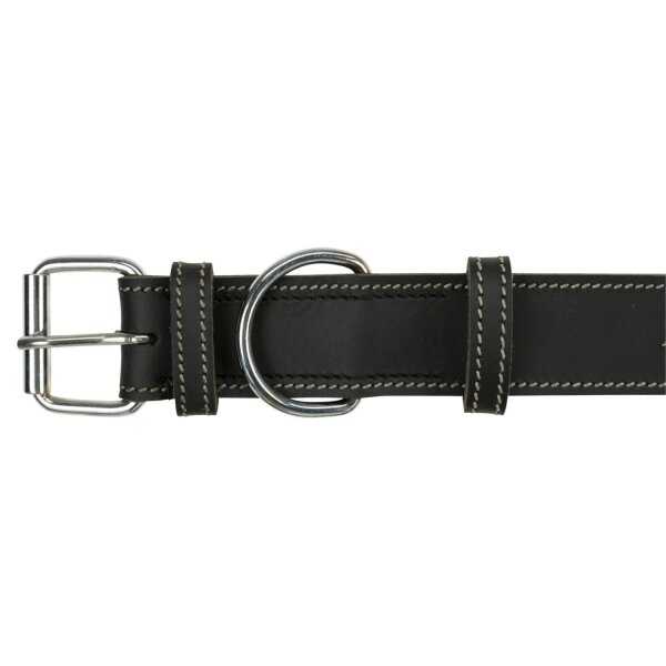 TRIXIE Rustic Fettleder-Halsband „Heartbeat“ schwarz L
