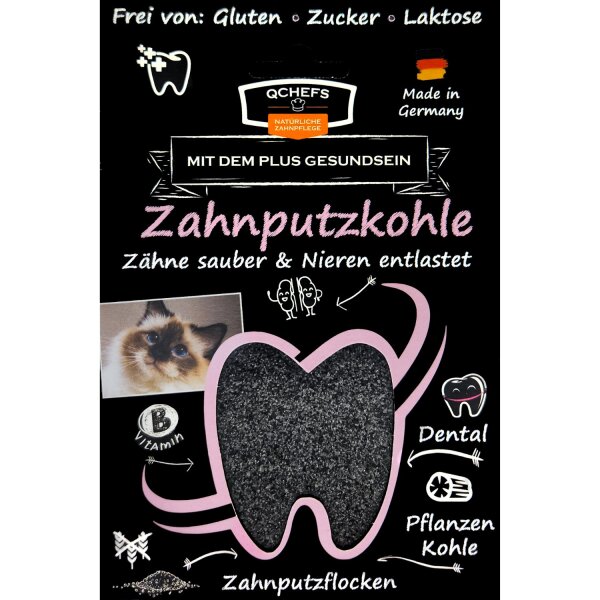 QCHEFS Zahnputzkohle Katze