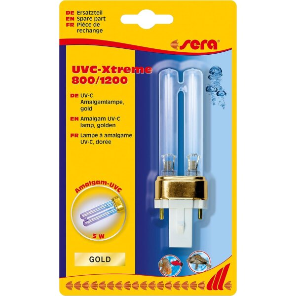 sera UV-C Amalgamlampe gold 5 W - UVC-Xtreme 800+1200