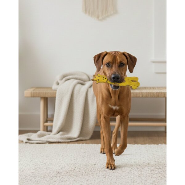 BUDDY. Hundespielzeug aus Leder "Giraffe"