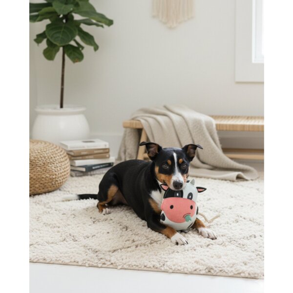 BUDDY. Hundespielzeug aus Leder "Kuh"