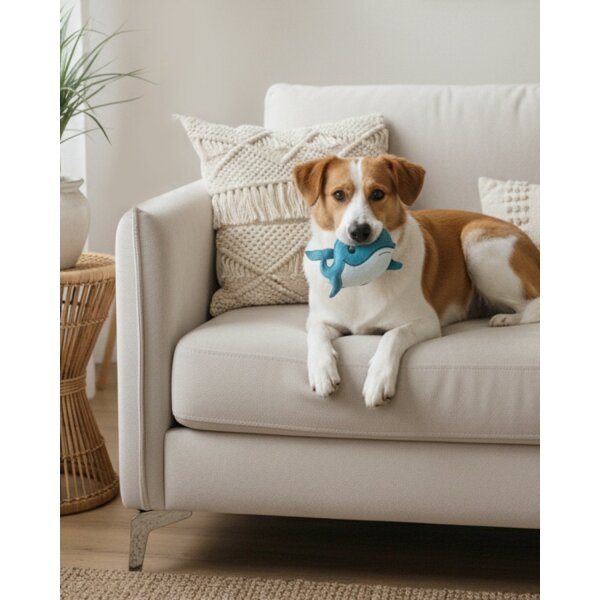 BUDDY. Hundespielzeug aus Leder "Wal"