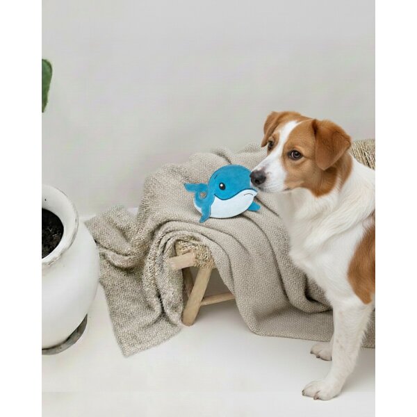 BUDDY. Hundespielzeug aus Leder "Wal"