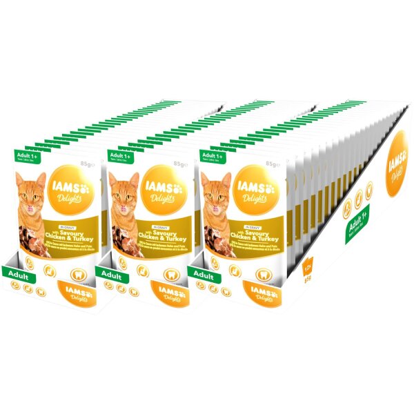 IAMS Delights Huhn & Pute in Sauce 72 x 85 g *MHD 11.04.2026*