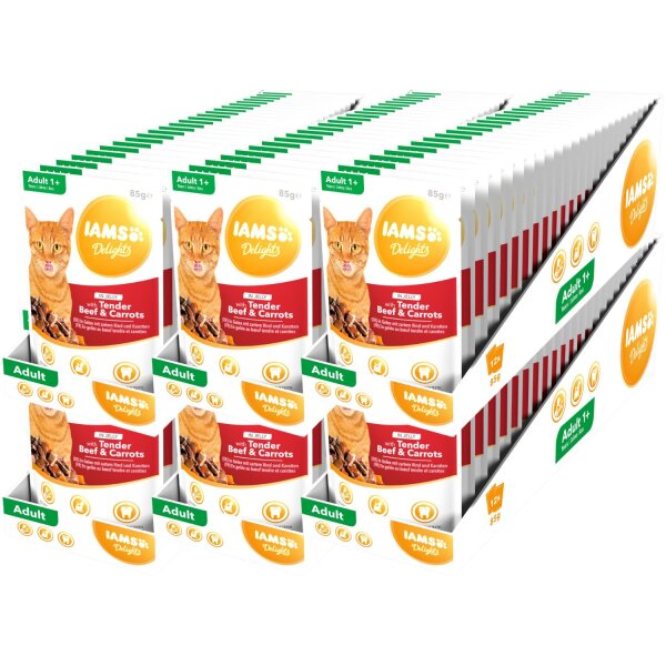 IAMS Delights Rind & Karotten in Gelee  144 x 85 g *MHD 11.04.2026*