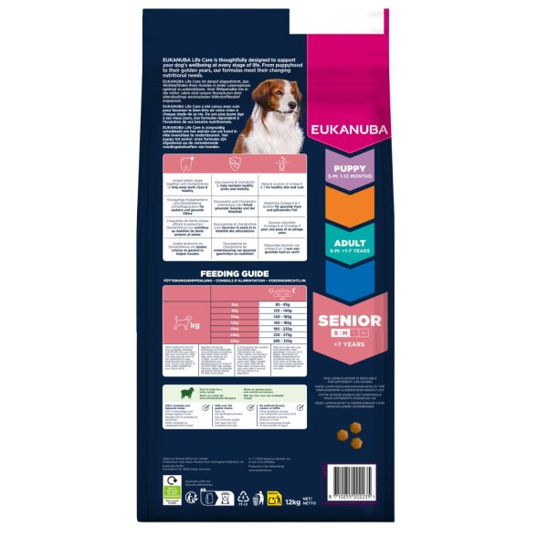 Eukanuba Senior S/M Lamm 12 kg