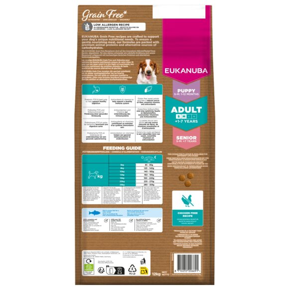 Eukanuba Grain Free Adult S/M Seefisch 12 kg