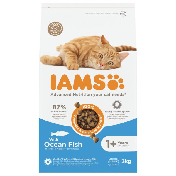 IAMS Katzenfutter Seefisch Adult 3 x 3 kg