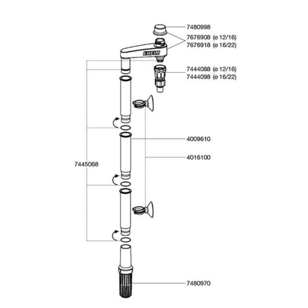 EHEIM InstallationsSET1 Ø12/16mm Saugseite