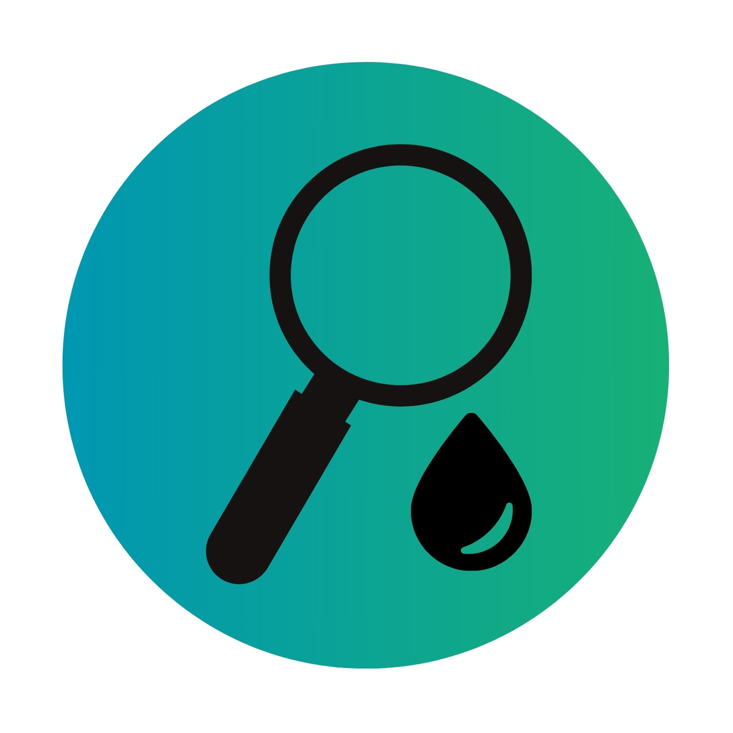 Icon "Lupe und Wassertropfen"